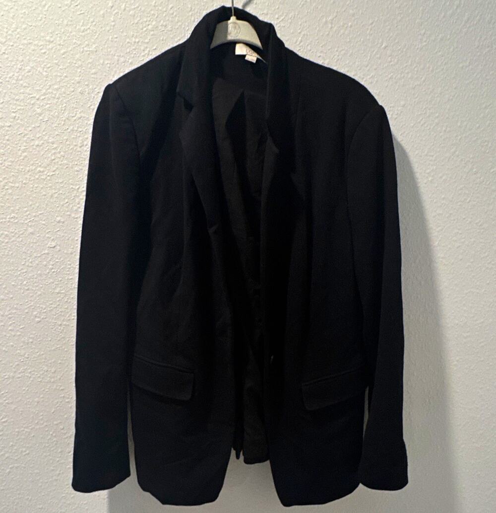 LOFT Womens Black Blazer Jacket Button Closure Pockets Size 10 sku0112